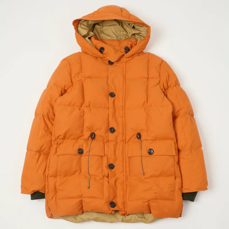 Shangri-La Heritage 'Presena' Quilted Down Jacket - Orange sold by Son of a Stag