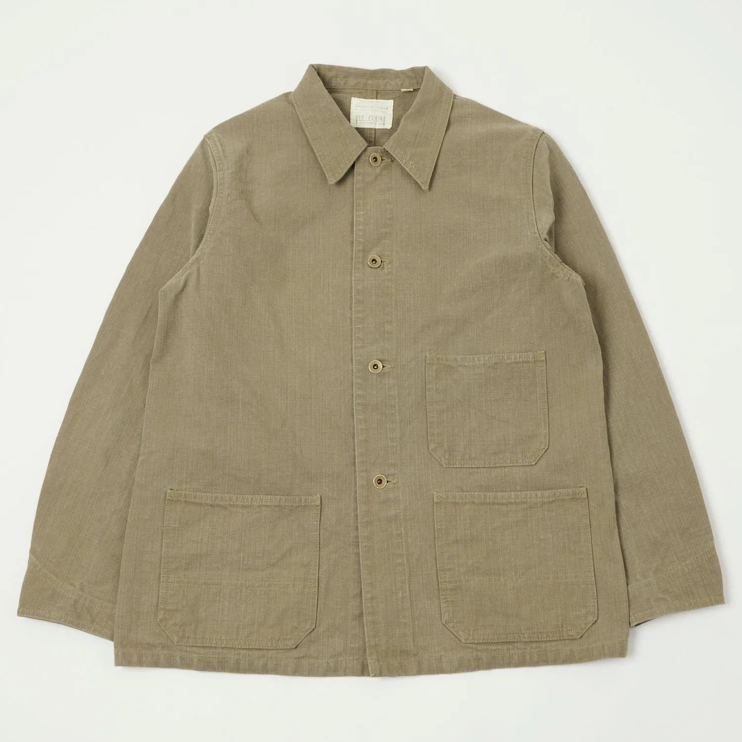 FULLCOUNT 2015 Sulfur Dye Heavy Oxford Chore Jacket - Olive Drab sold by Son of a Stag