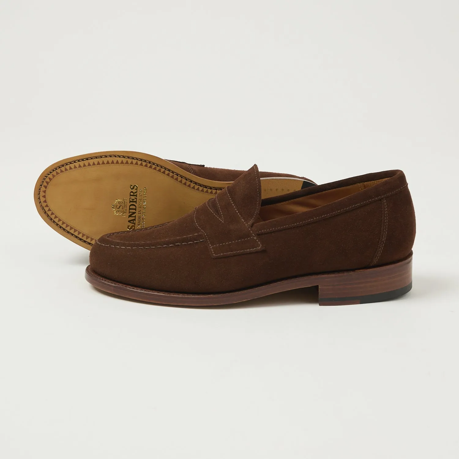 Sanders Aldwych Penny Loafer - Polo Snuff Suede sold by Son of a Stag product image thumbnail 2