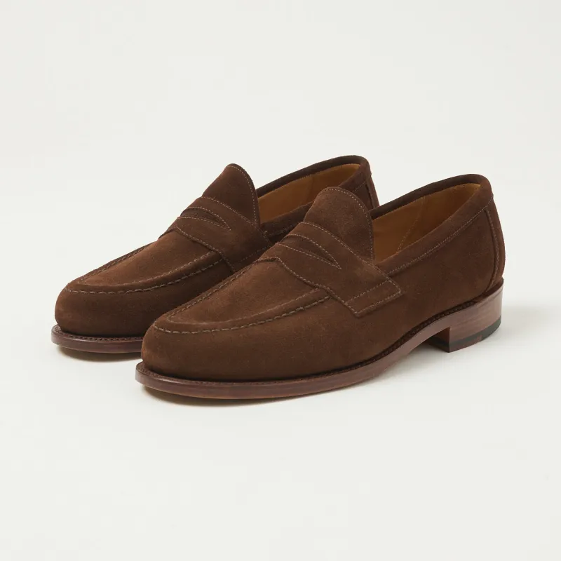 Sanders Aldwych Penny Loafer - Polo Snuff Suede made by Sanders