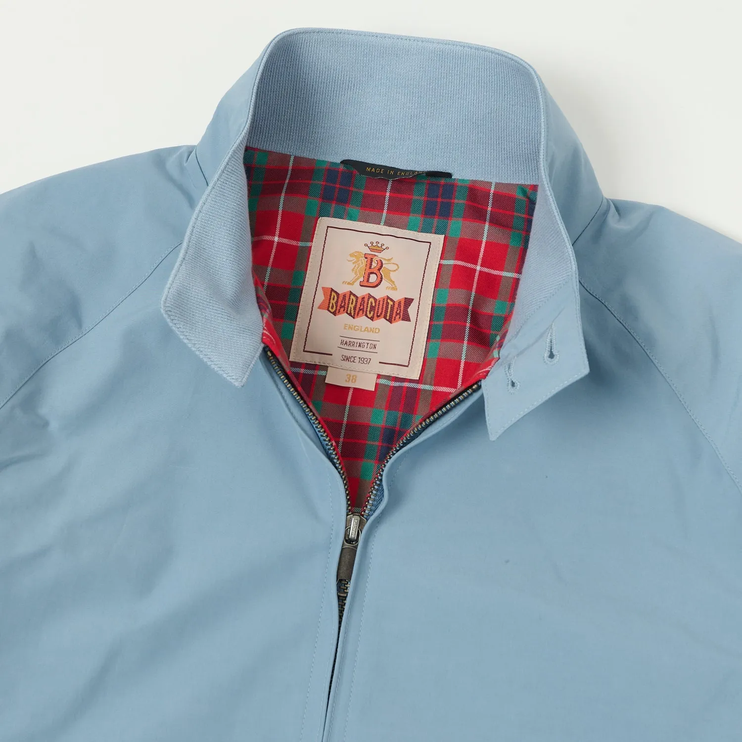 Baracuta G9 'Baracuta Cloth' Harrington Jacket - Dusty Blue sold by Son of a Stag product image thumbnail 2