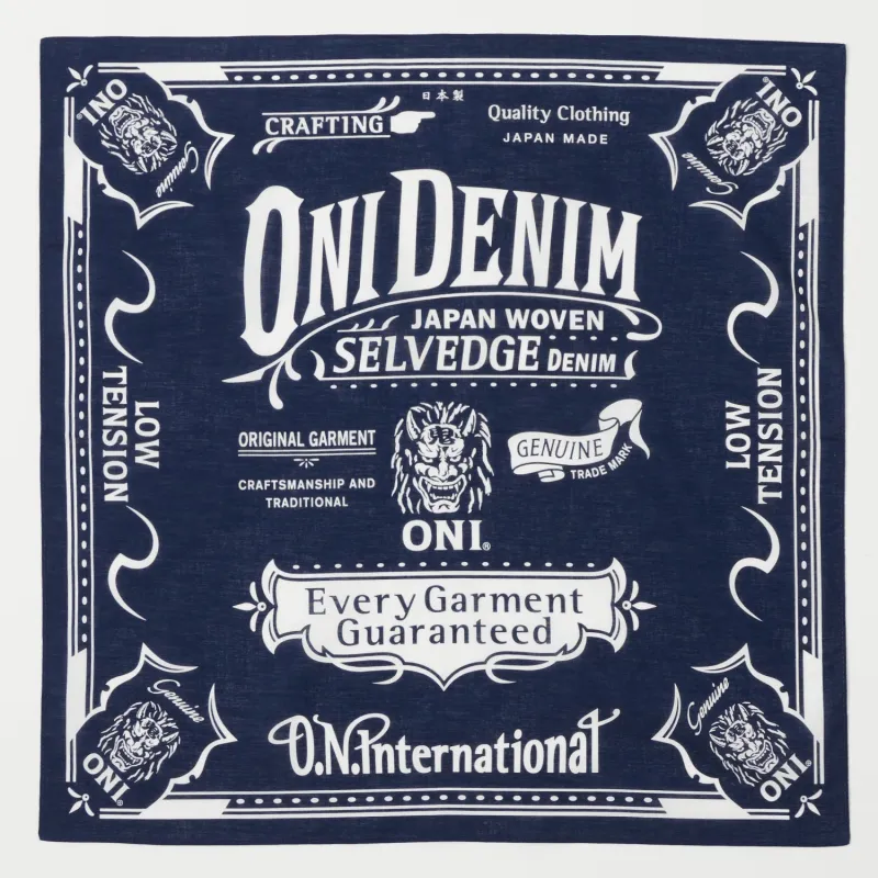 Oni Denim Branded Bandana - Navy made by Oni