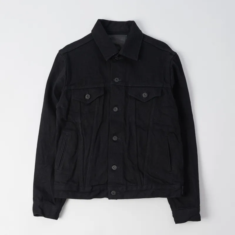 ONI Denim 02527PZR-IDBK 20oz 'Indigo x Black Secret Denim' Type III Denim Jacket - Rinsed sold by Son of a Stag