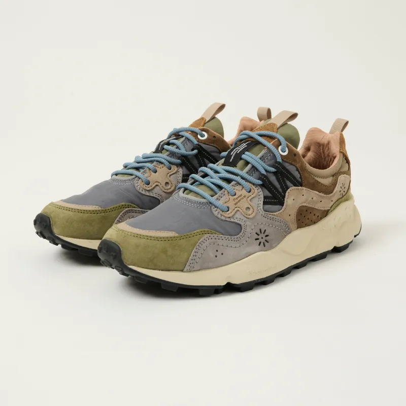 Flower Mountain Yamano 3 Man Suede/Nylon Sneaker - Military/Grey/Light Brown sold by Son of a Stag