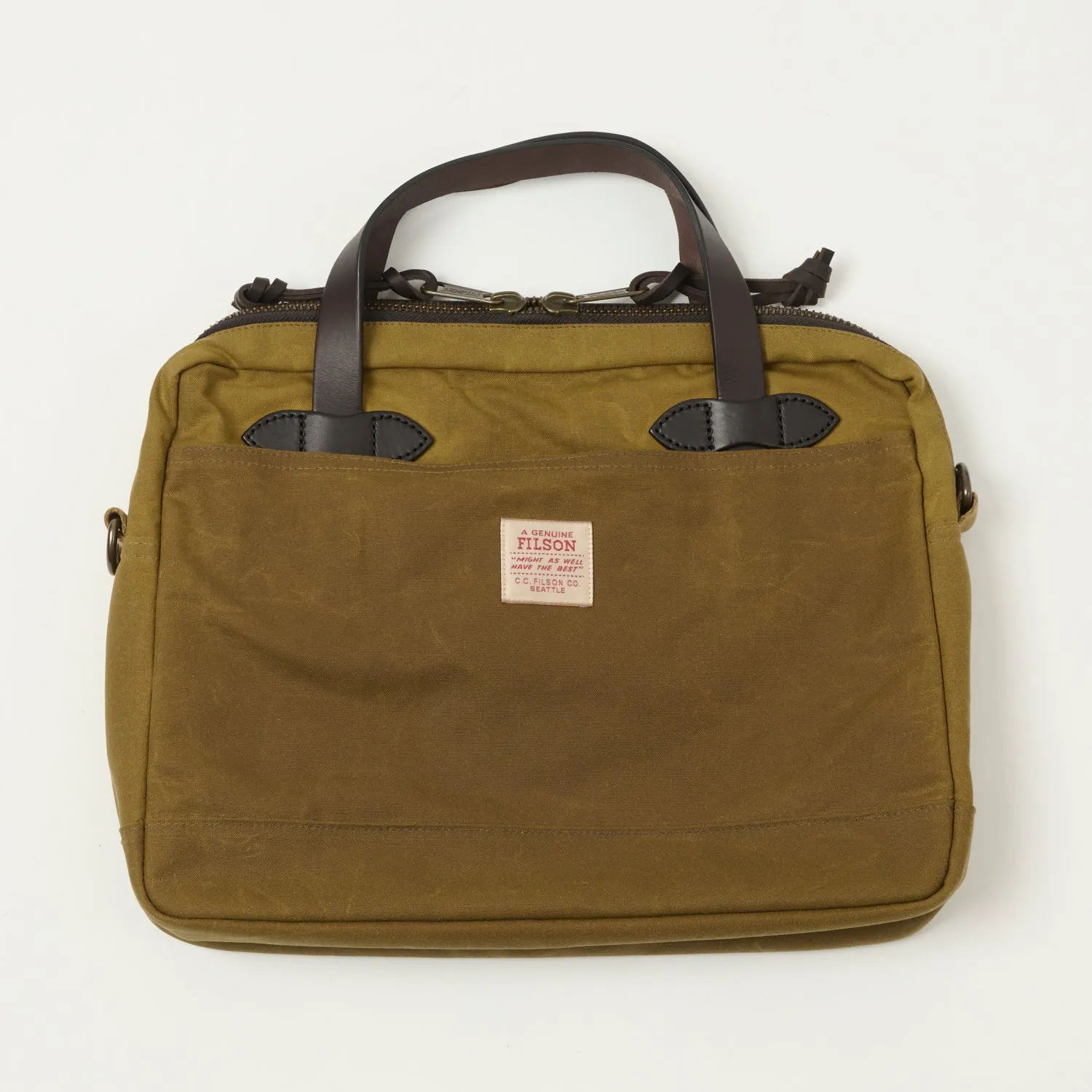 Filson Tin Cloth Compact Briefcase - Dark Tan sold by Son of a Stag