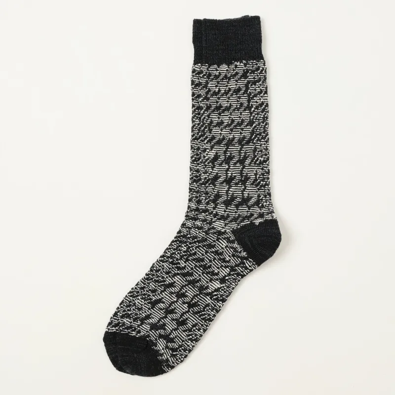 Anonymous Ism Houndtooth JQ Crew Sock - Black/White sold by Son of a Stag