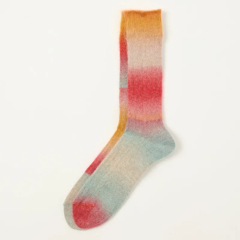 Anonymous Ism Mohair Rib Crew Sock - Orange sold by Son of a Stag