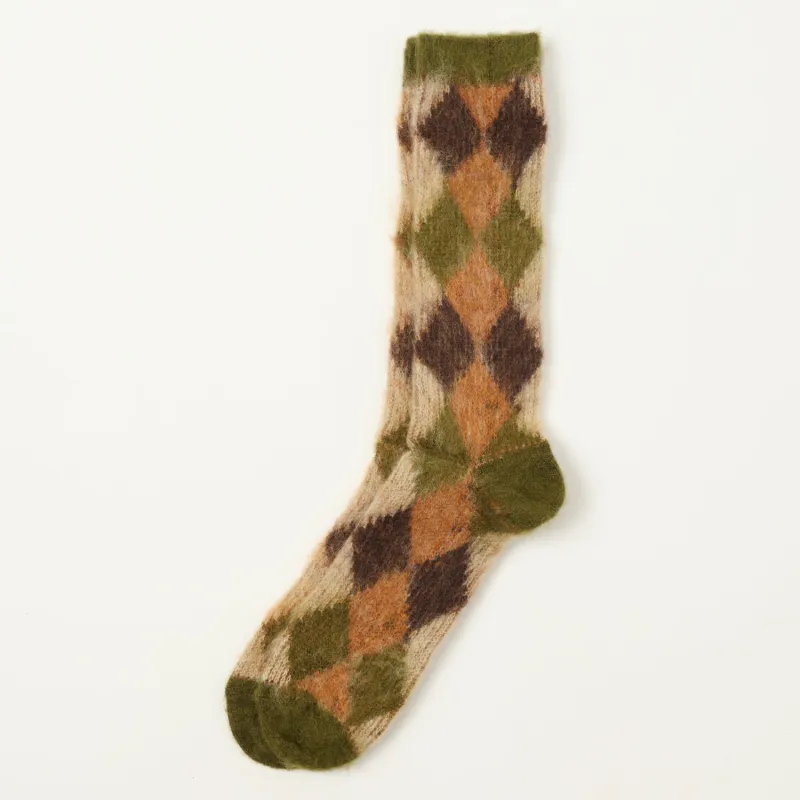 Anonymous Ism Napping Argyle JQ Crew Sock - Light Moss sold by Son of a Stag