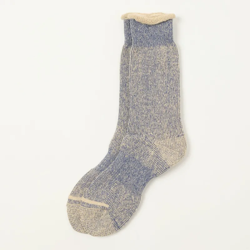 Anonymous Ism Hemp Thick Pile Crew Sock - Navy Melange sold by Son of a Stag