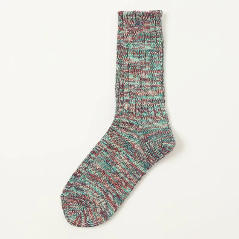 Anonymous Ism 5 Colour Mix Crew Sock - Dark Violet sold by Son of a Stag