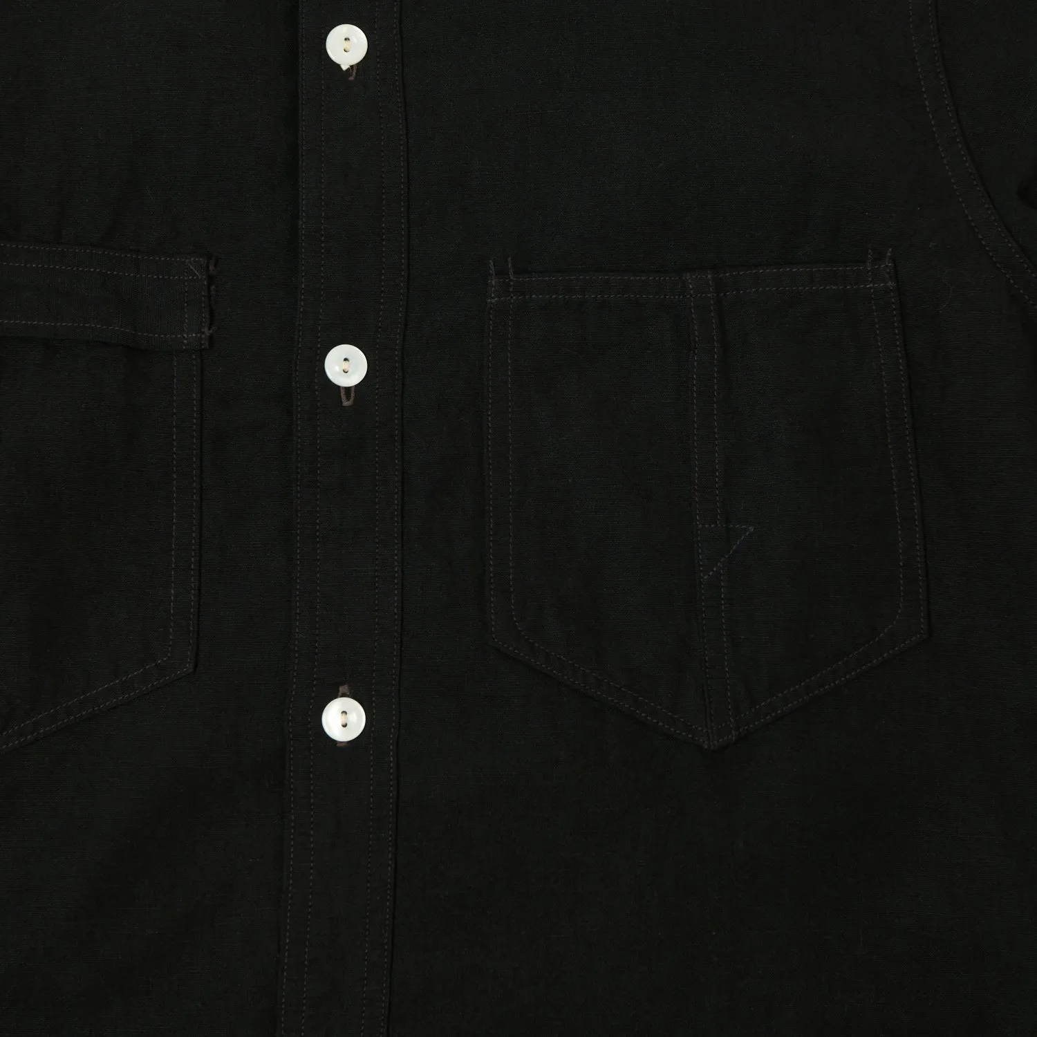 Freewheelers & Co Union Special Overalls 'Big Bertha' S/S Chambray Work Shirt - Black sold by Son of a Stag product image thumbnail 3