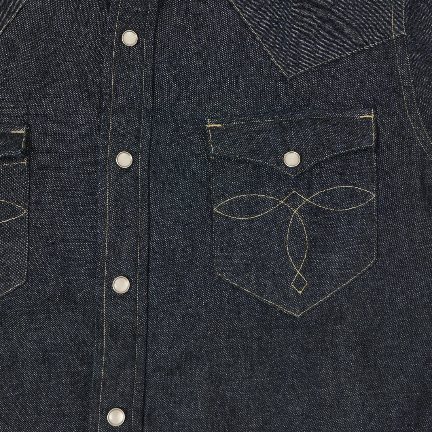 RRL Slim Fit Denim Western Shirt - Rinse sold by Son of a Stag product image thumbnail 4