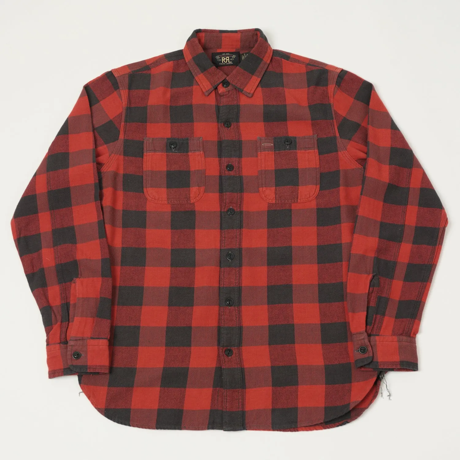 RRL Plaid Twill Workshirt - Red/Black sold by Son of a Stag