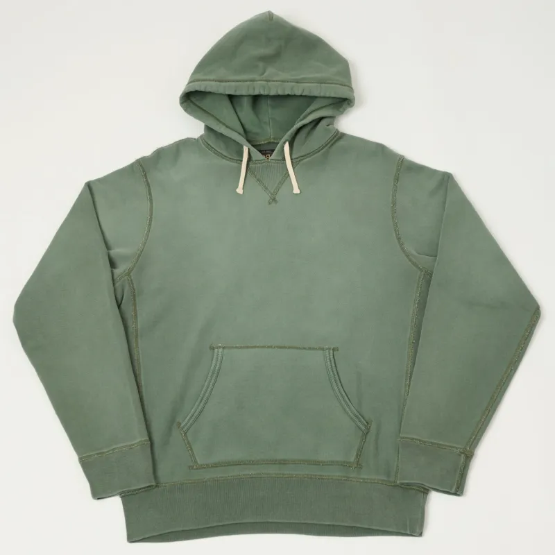RRL Garment-Dyed French Terry Hoodie - Faded Green sold by Son of a Stag