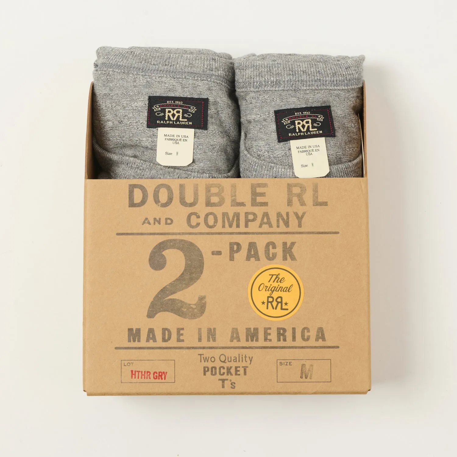 RRL Pocket T-Shirt Two Pack - Heather Grey sold by Son of a Stag product image thumbnail 2