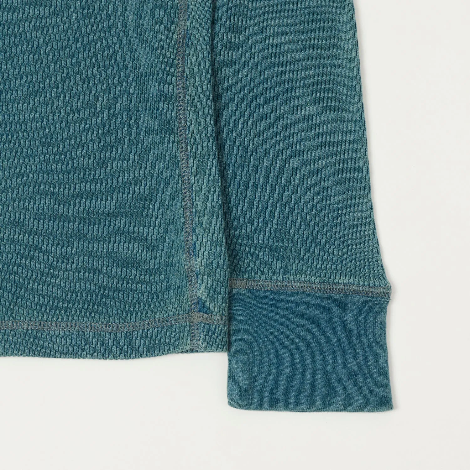 RRL Jacquard-Knit Thermal Henley - Indigo sold by Son of a Stag product image thumbnail 3