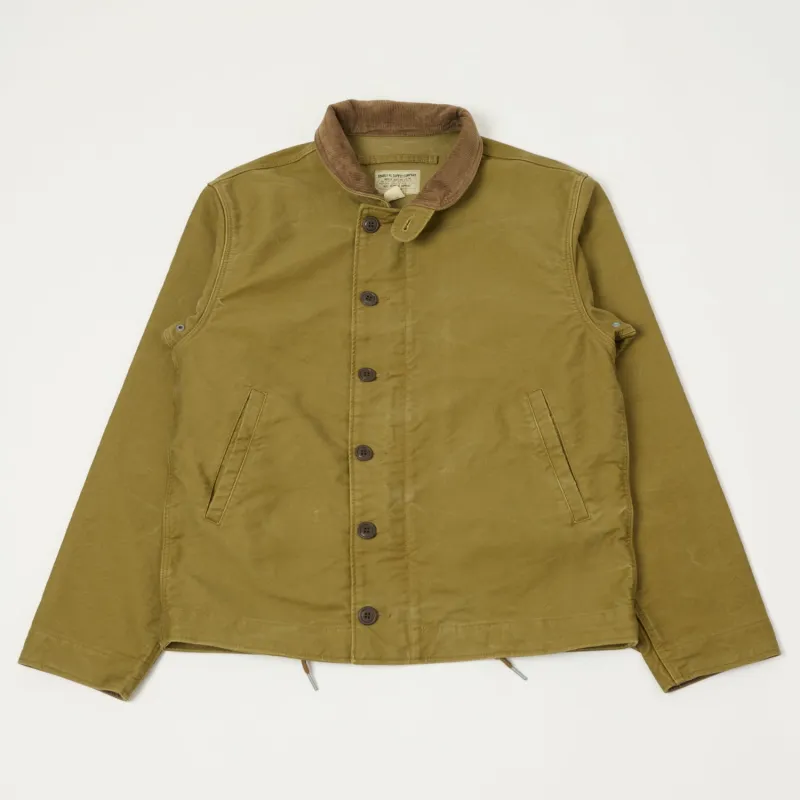 RRL Corduroy-Collar Deck Jacket - Khaki sold by Son of a Stag