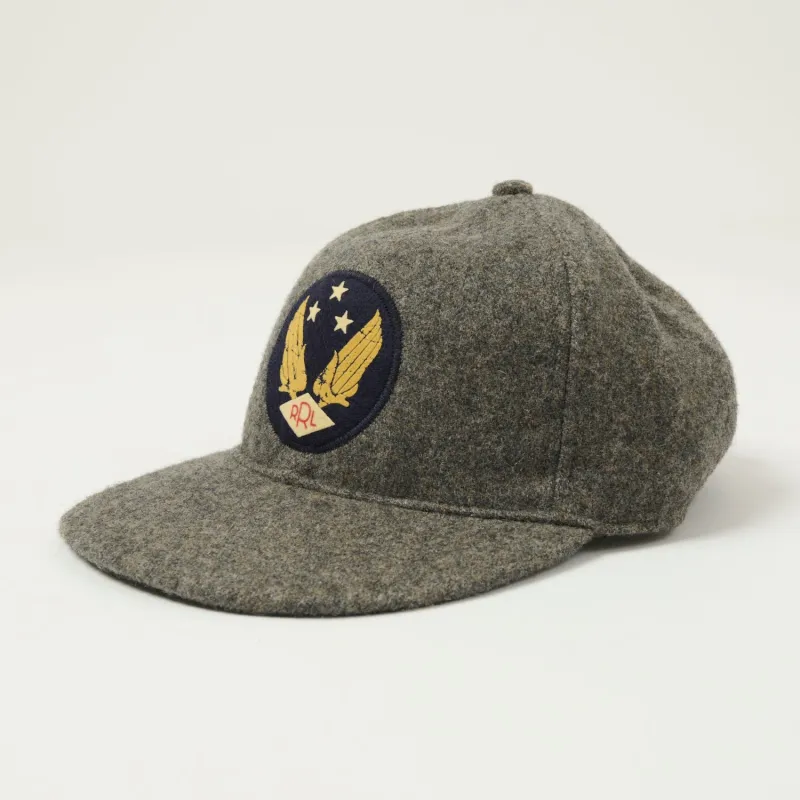RRL Wool Felt Winged-Logo Cap - Grey sold by Son of a Stag