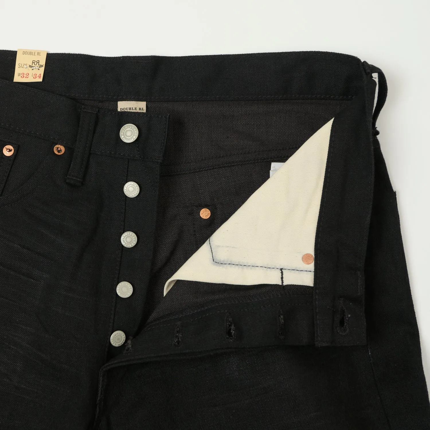 RRL 5-Pocket Selvedge Wide Straight Jean - Black Used Wash sold by Son of a Stag product image thumbnail 4
