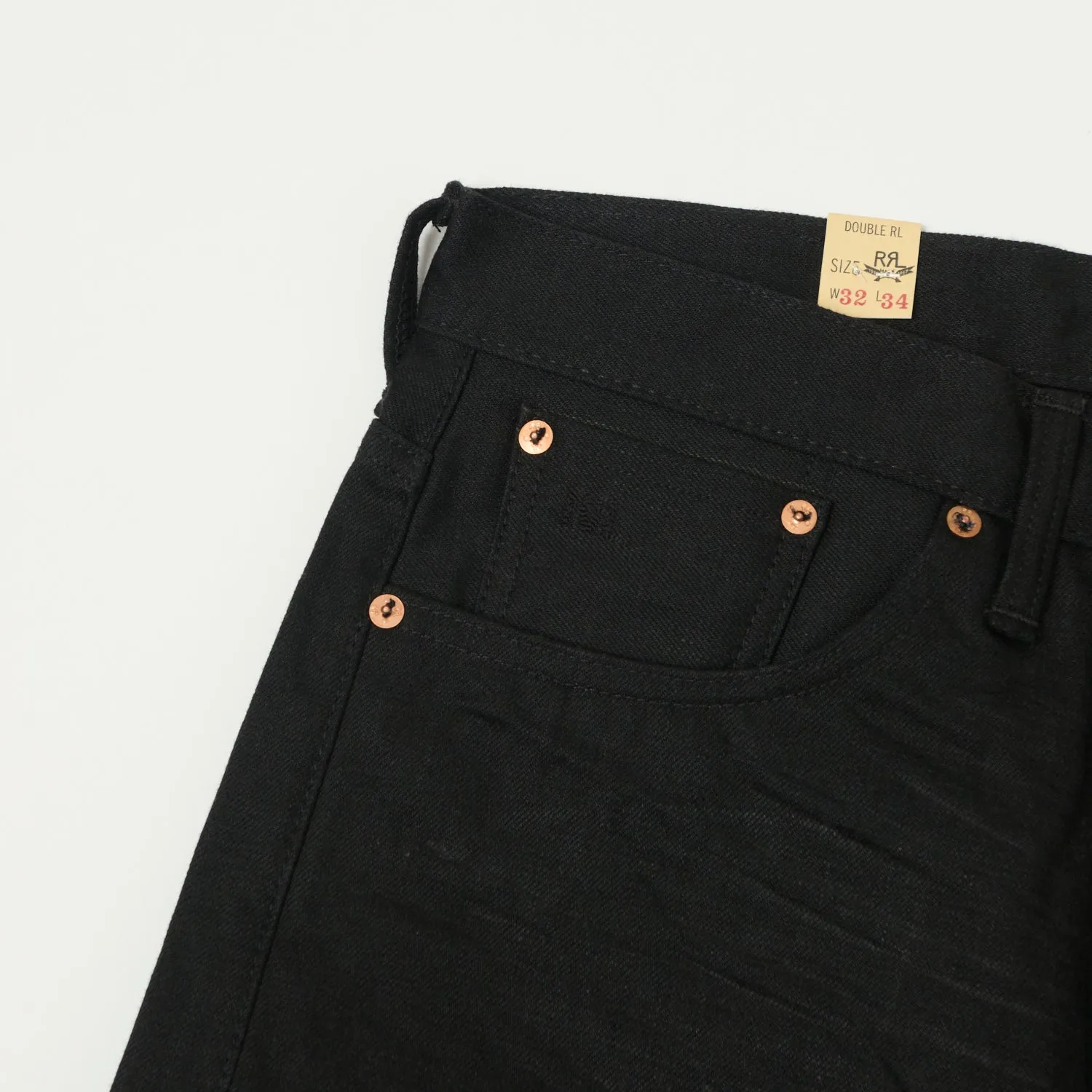 RRL 5-Pocket Selvedge Wide Straight Jean - Black Used Wash sold by Son of a Stag product image thumbnail 5