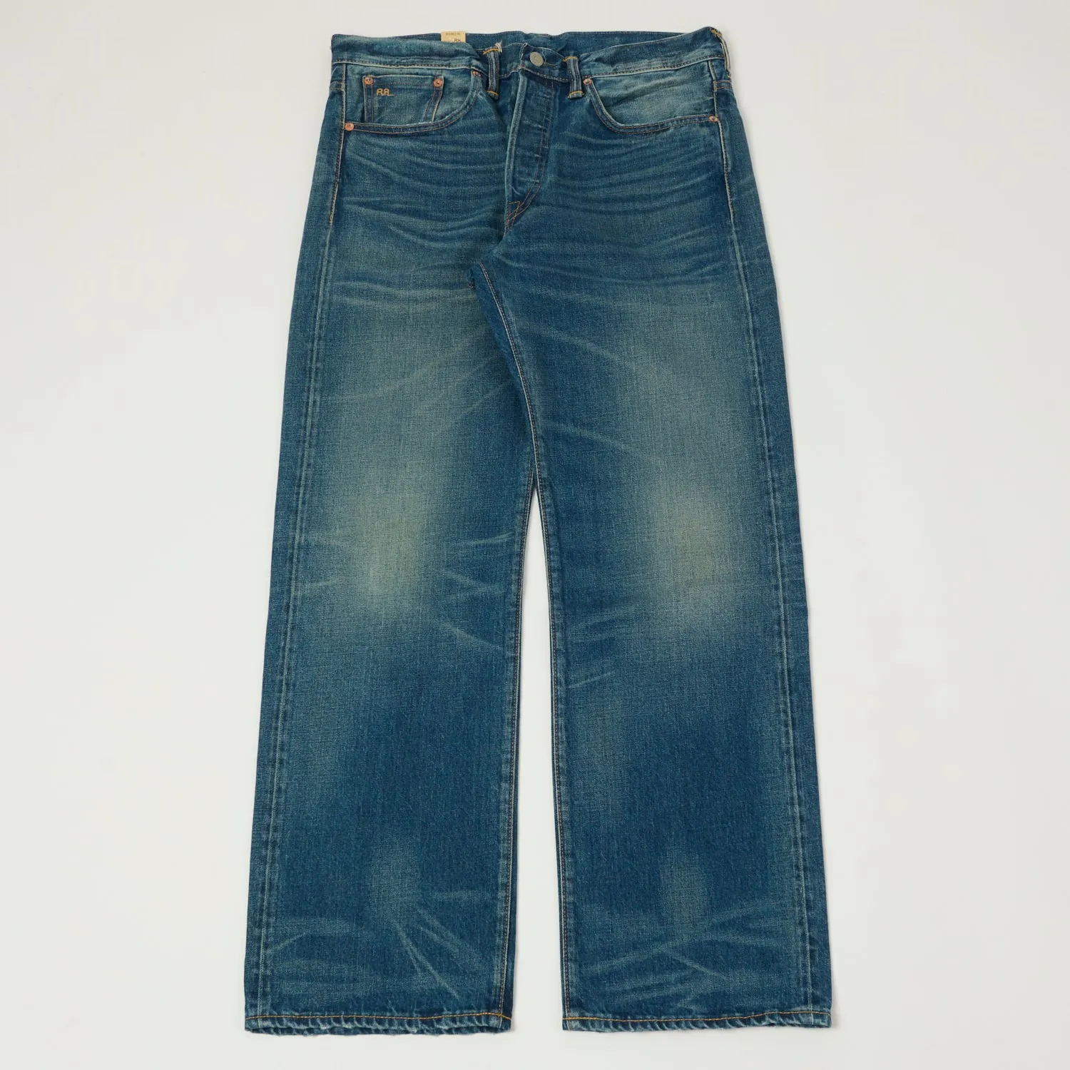 RRL 5-Pocket Selvedge Wide Straight Jean - Grandfalls Wash sold by Son of a Stag