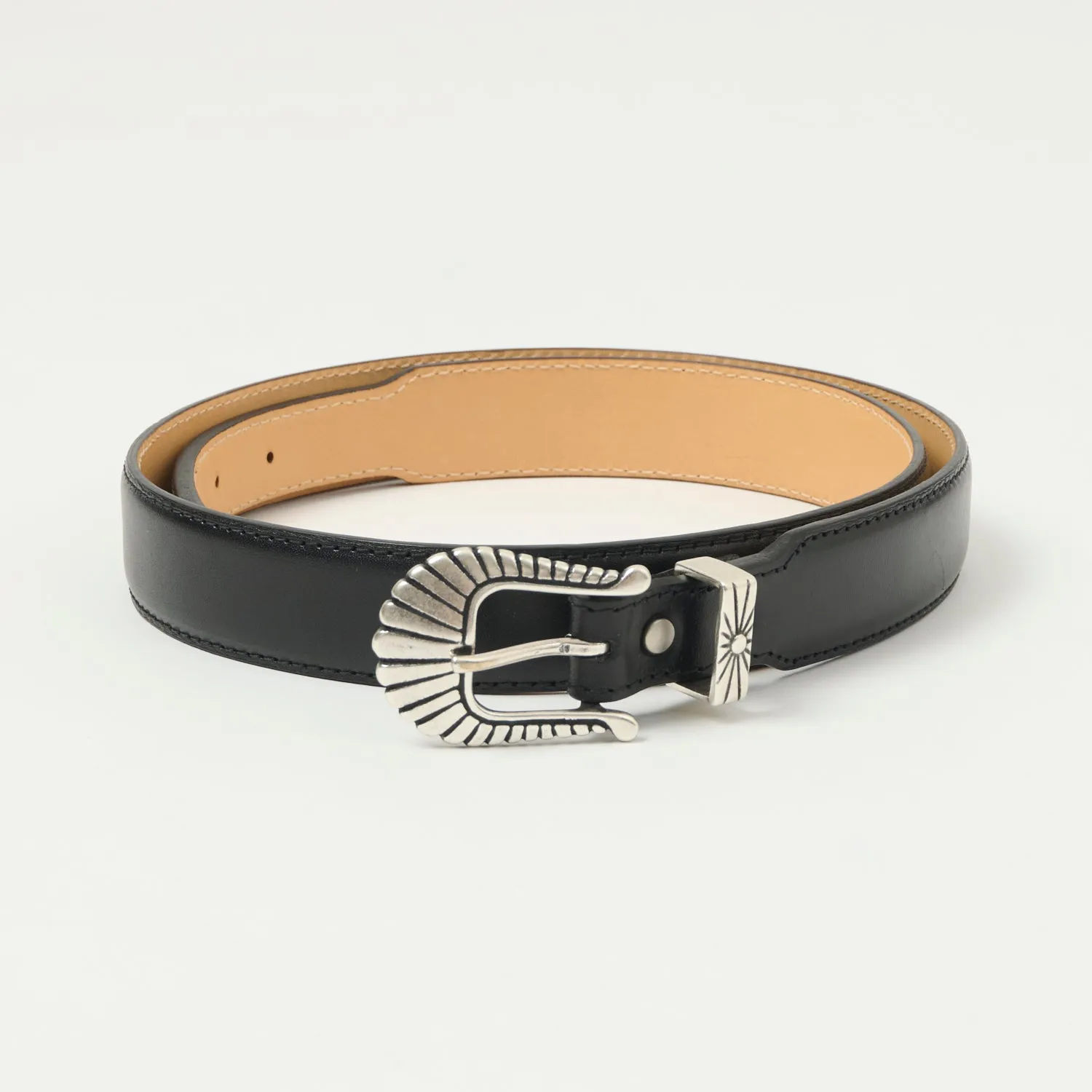 Shangri-La Heritage 'Wild Star' Slim Leather Belt - Black sold by Son of a Stag