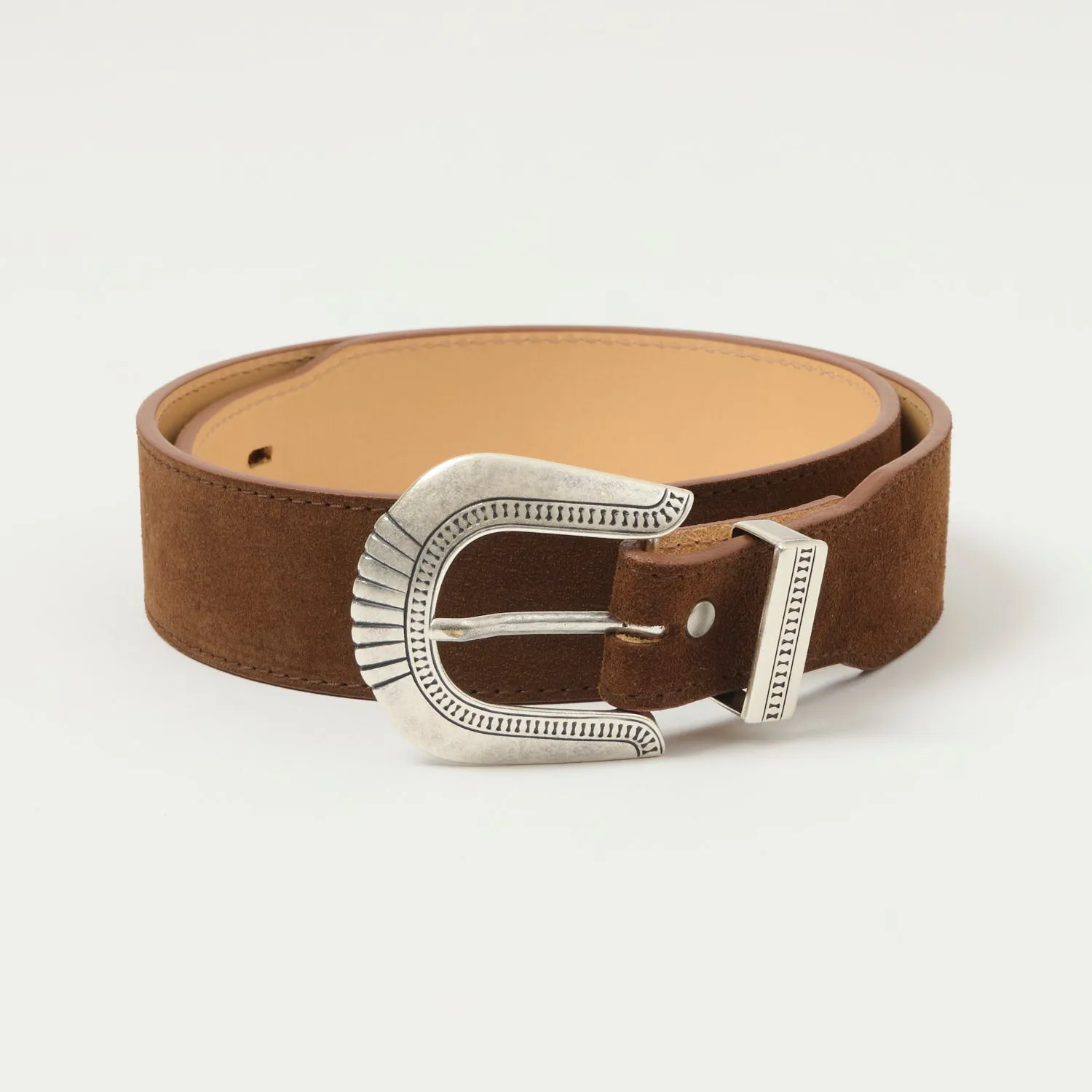 Shangri-La Heritage 'Rodeo' Leather Belt - Cognac Suede sold by Son of a Stag