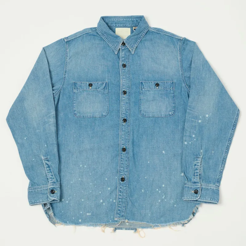 Full Count 4890 Denim Work Shirt - Heavy Wash sold by Son of a Stag