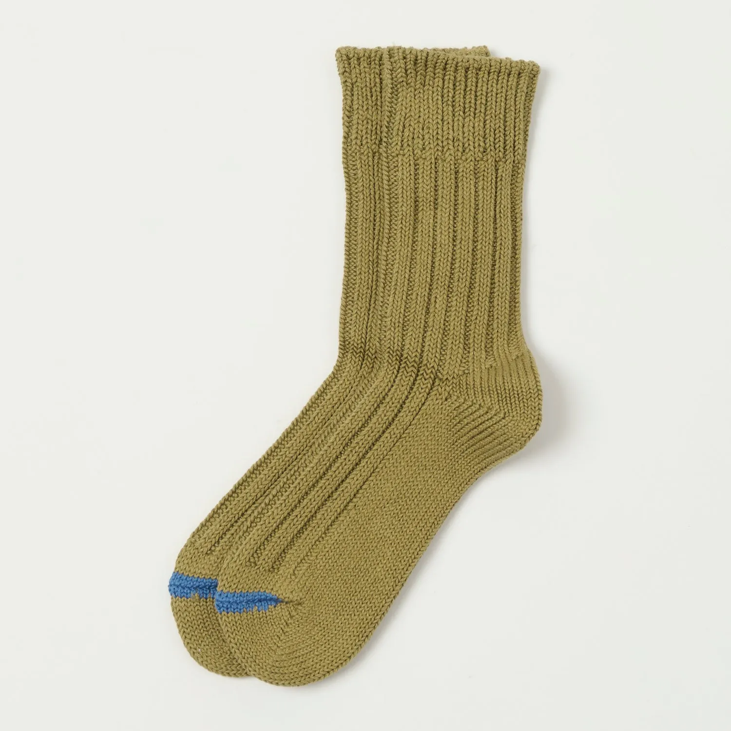 RoToTo Chunky Ribbed Crew Sock - Olive sold by Son of a Stag