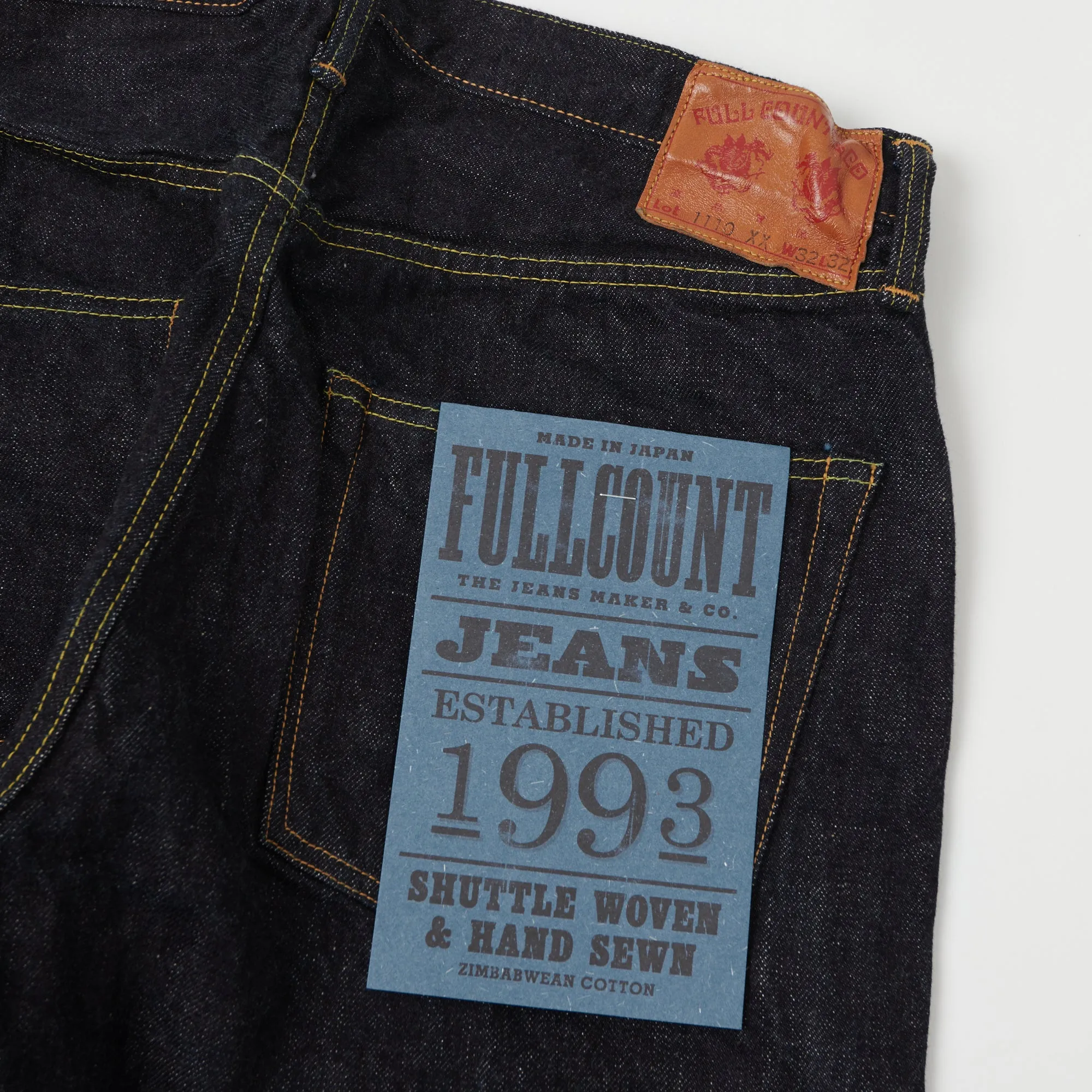 FULLCOUNT 1110XX 15.5oz Slim Tapered Jean - One Wash sold by Son of a Stag product image thumbnail 2