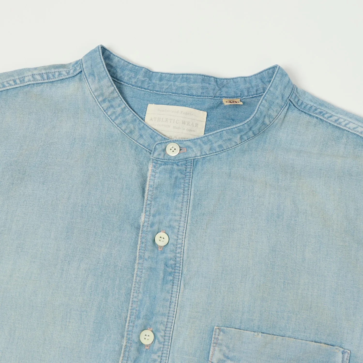 FULLCOUNT 4900 Stand Collar Pullover Chambray Shirt - Heavy Wash sold by Son of a Stag product image thumbnail 2