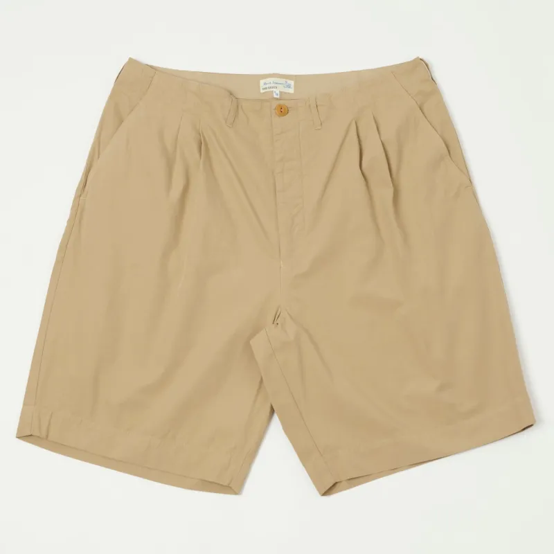 Merz b. Schwanen 'Good Basics' 5.1oz Poplin Shorts - Khaki sold by Son of a Stag