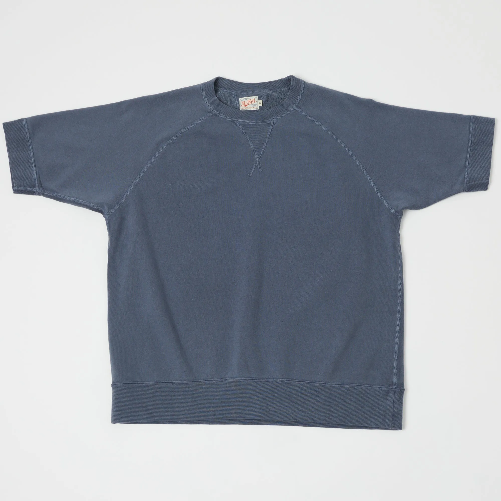 TOYS McCOY Short Sleeve Military Sweatshirt - Blue sold by Son of a Stag