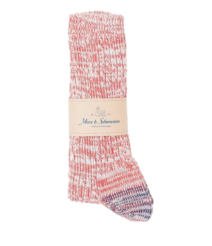 Merz b. Schwanen 271 Cotton Sock - Red Melange sold by Son of a Stag