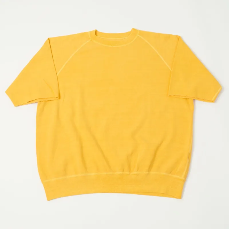 Dubbleworks Cut Off Sleeve Pigment Dyed Sweatshirt - Gold sold by Son of a Stag