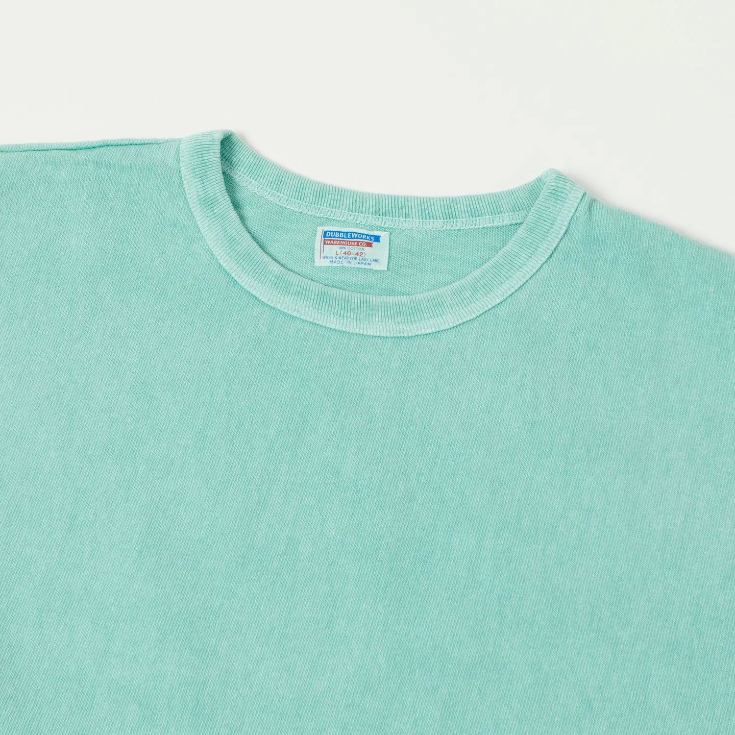 Dubbleworks Heavy Fabric Long Sleeve Pigment Dyed Tee - Lt Turquoise sold by Son of a Stag product image thumbnail 2