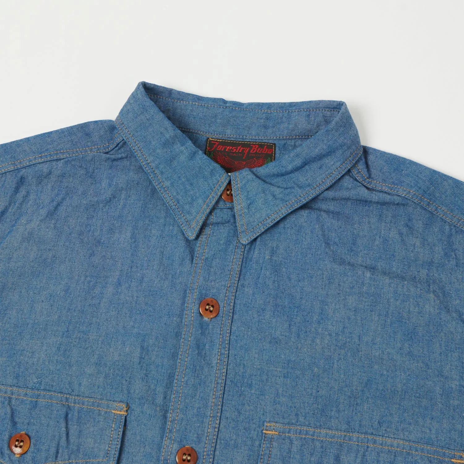 Freewheelers & Co Great Lakes 'Skid Row' Chambray Shirt - Indigo sold by Son of a Stag product image thumbnail 2