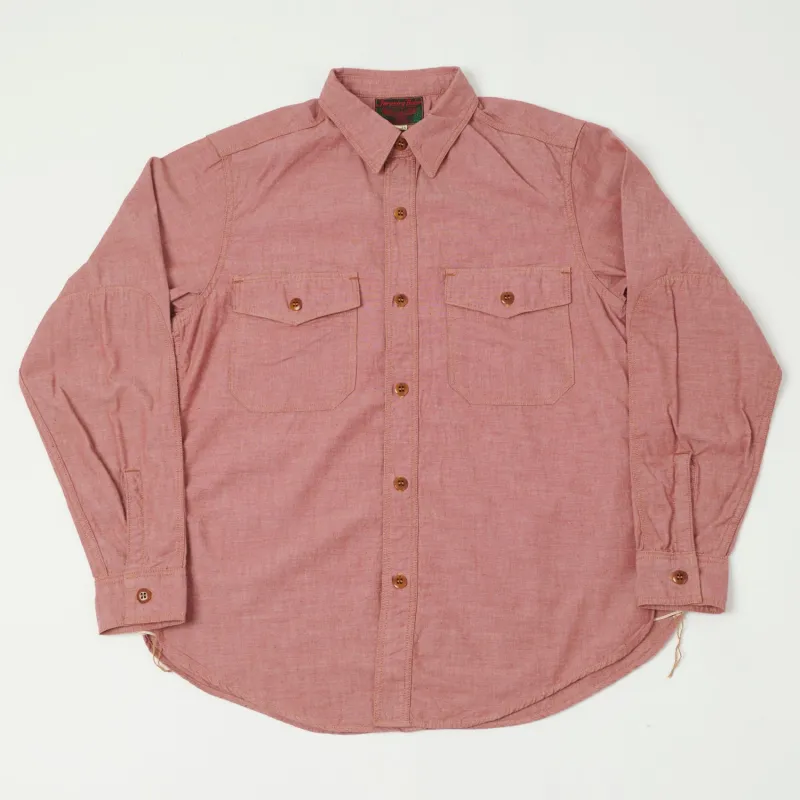Freewheelers & Co Great Lakes 'Skid Row' Chambray Shirt - Red Chambray sold by Son of a Stag