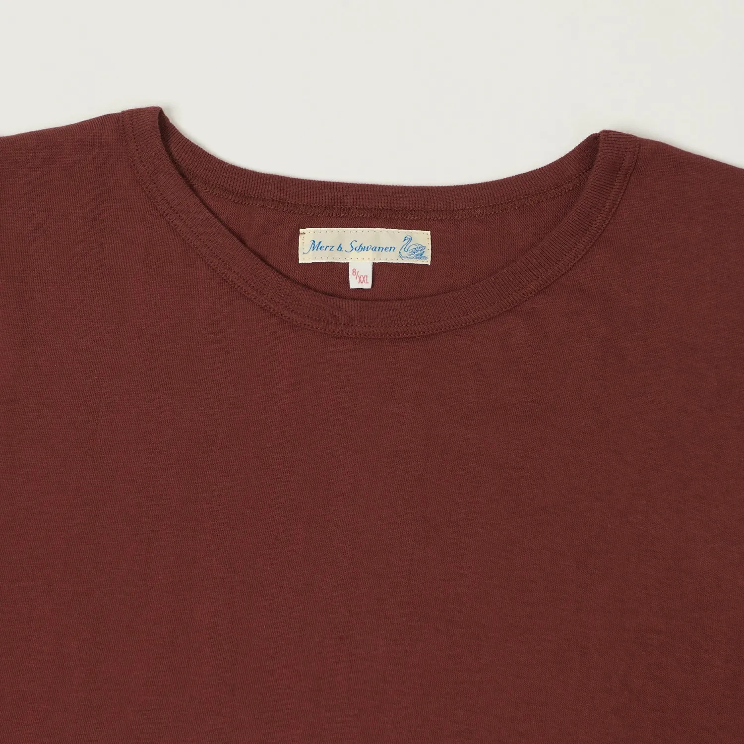 Merz b. Schwanen 1950s Lightweight Long Sleeve T-Shirt - Barn Red sold by Son of a Stag product image thumbnail 2