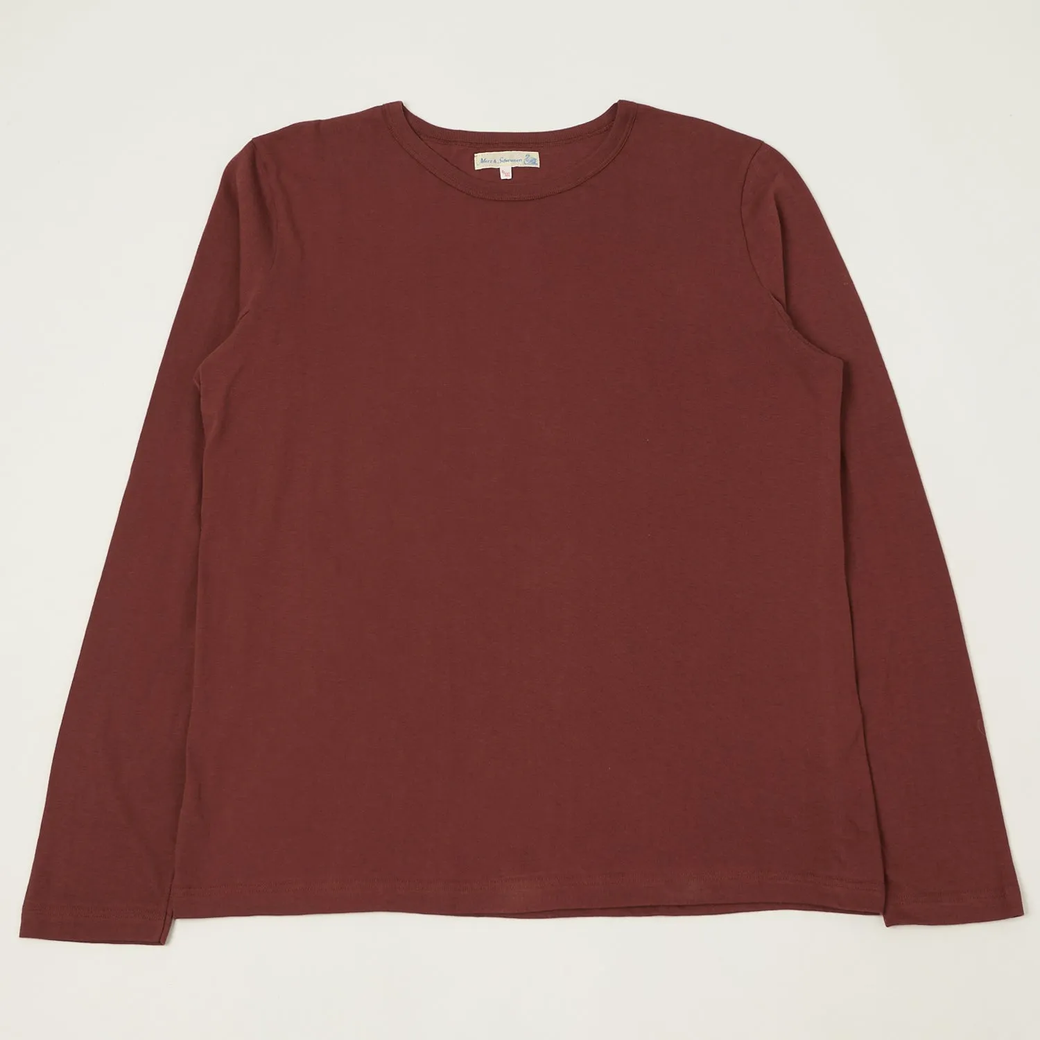 Merz b. Schwanen 1950s Lightweight Long Sleeve T-Shirt - Barn Red sold by Son of a Stag