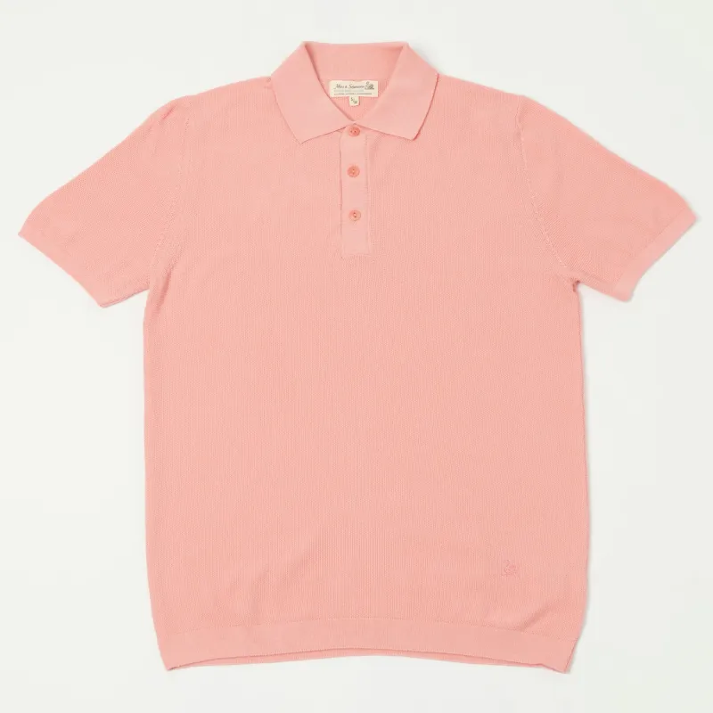Merz b. Schwanen 'Good Basics' Plant Based Pique Polo Shirt - Peach made by Merz B. Schwanen