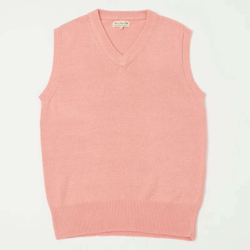 Merz b. Schwanen 'Good Basics' Plant Based Sweater Vest - Peach sold by Son of a Stag