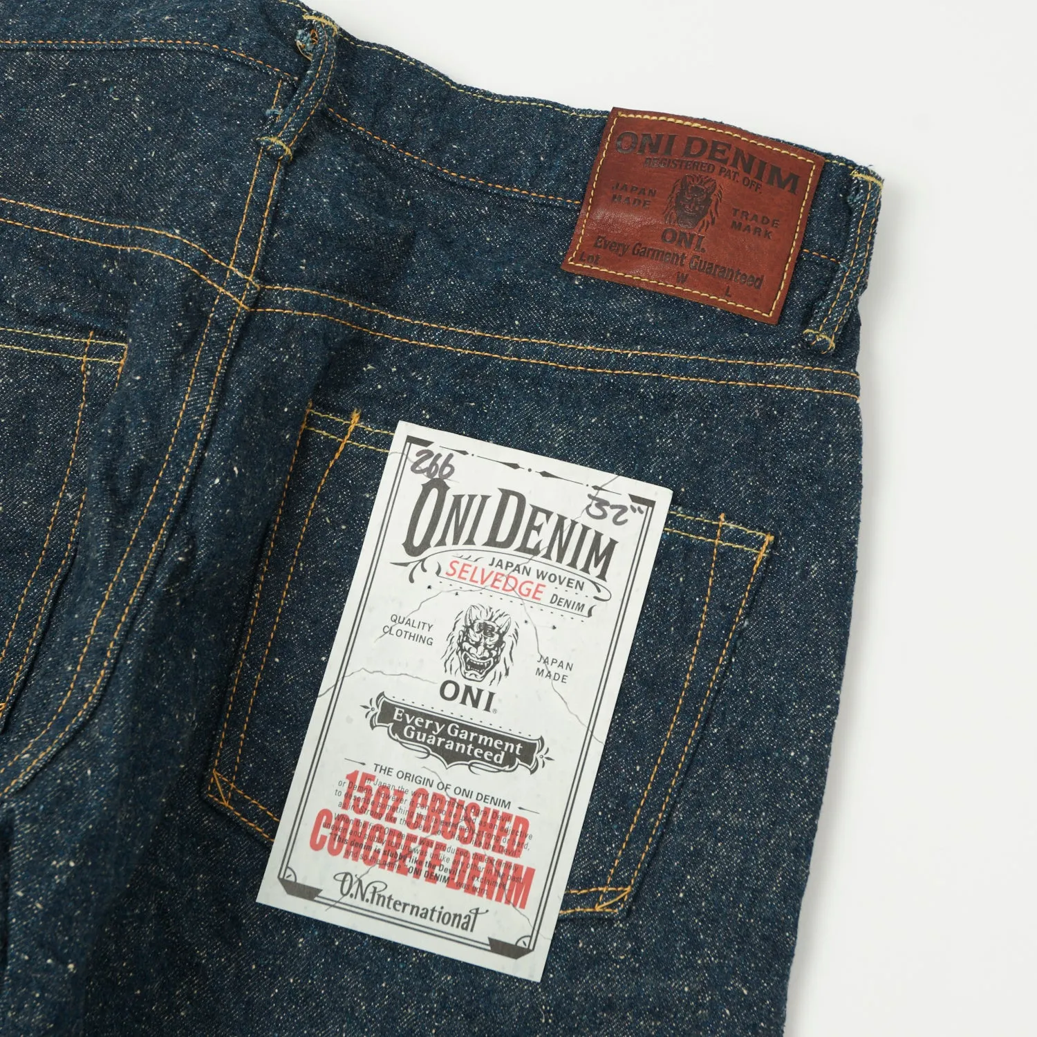 ONI Denim 266-CCD 'Crushed Concrete Denim' 15oz Regular Straight Jean - One Wash sold by Son of a Stag product image thumbnail 2