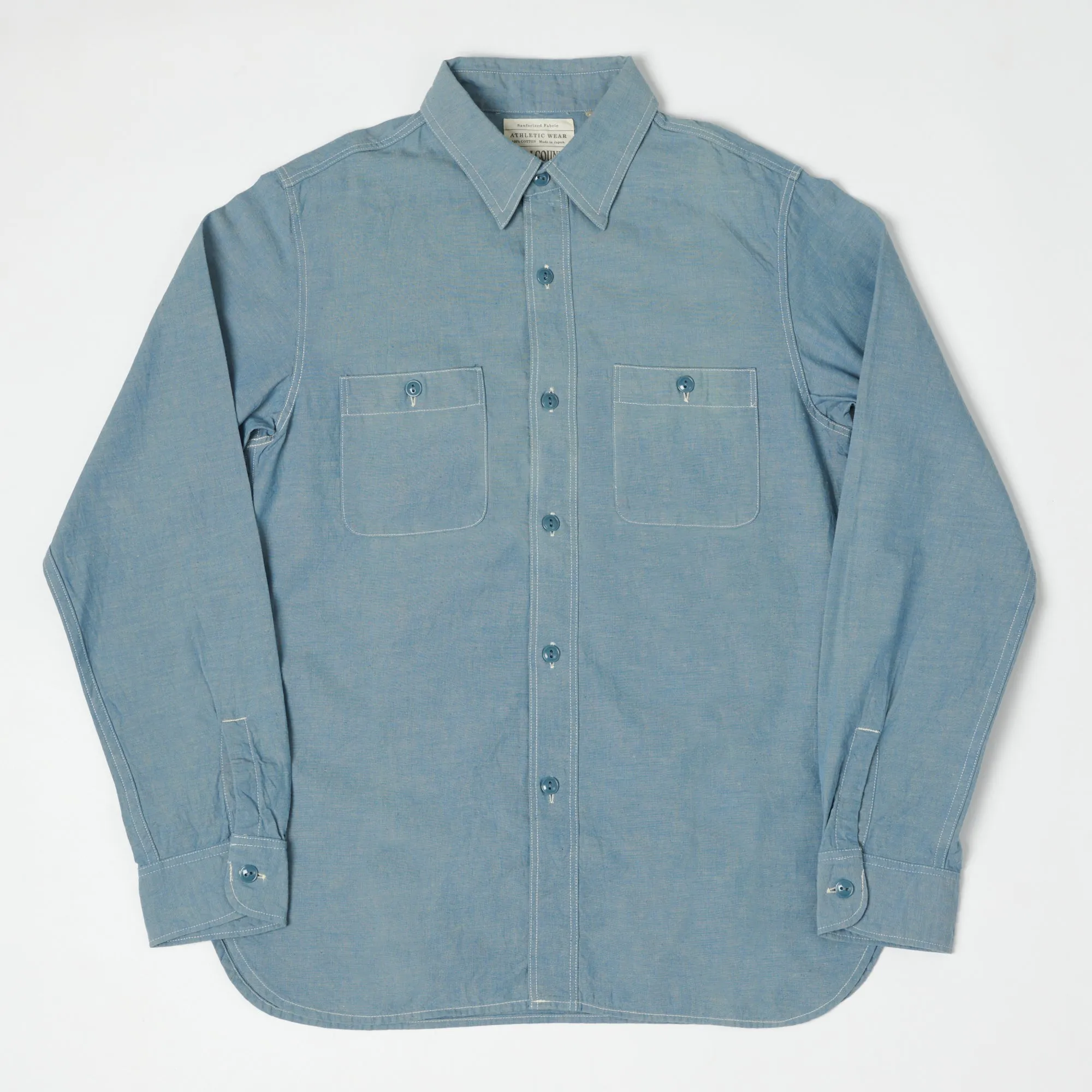 FULLCOUNT 4810 5oz Chambray Work Shirt - Light Blue sold by Son of a Stag