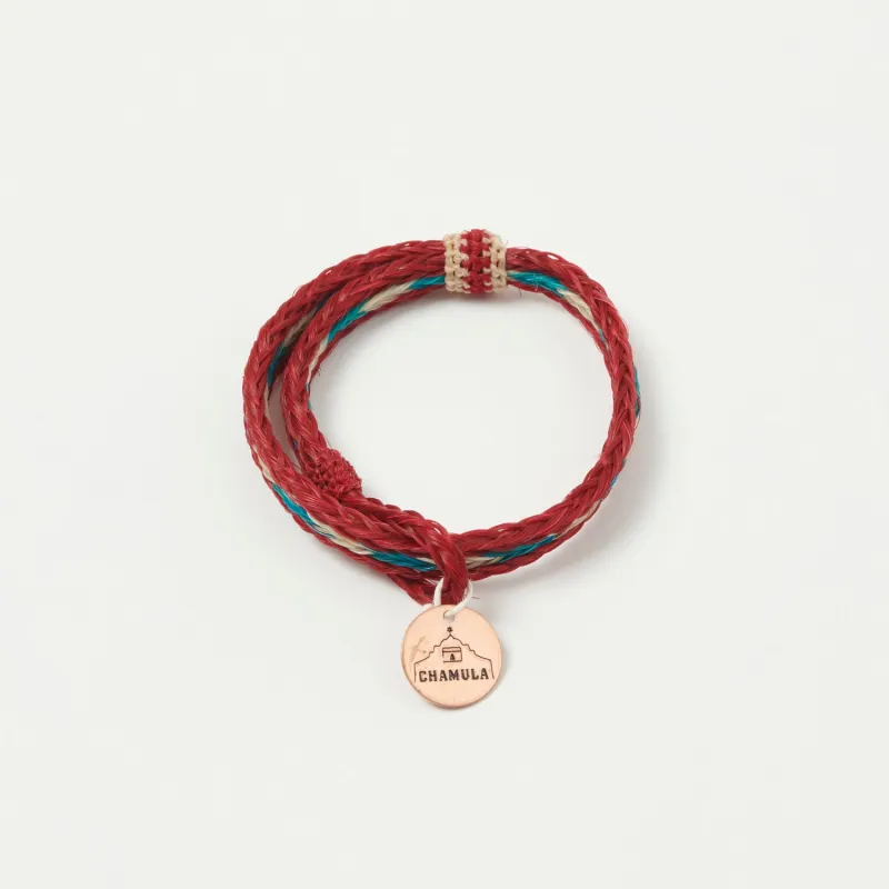 Chamula Braided Horsehair Bracelet - Red/White/Turquoise sold by Son of a Stag