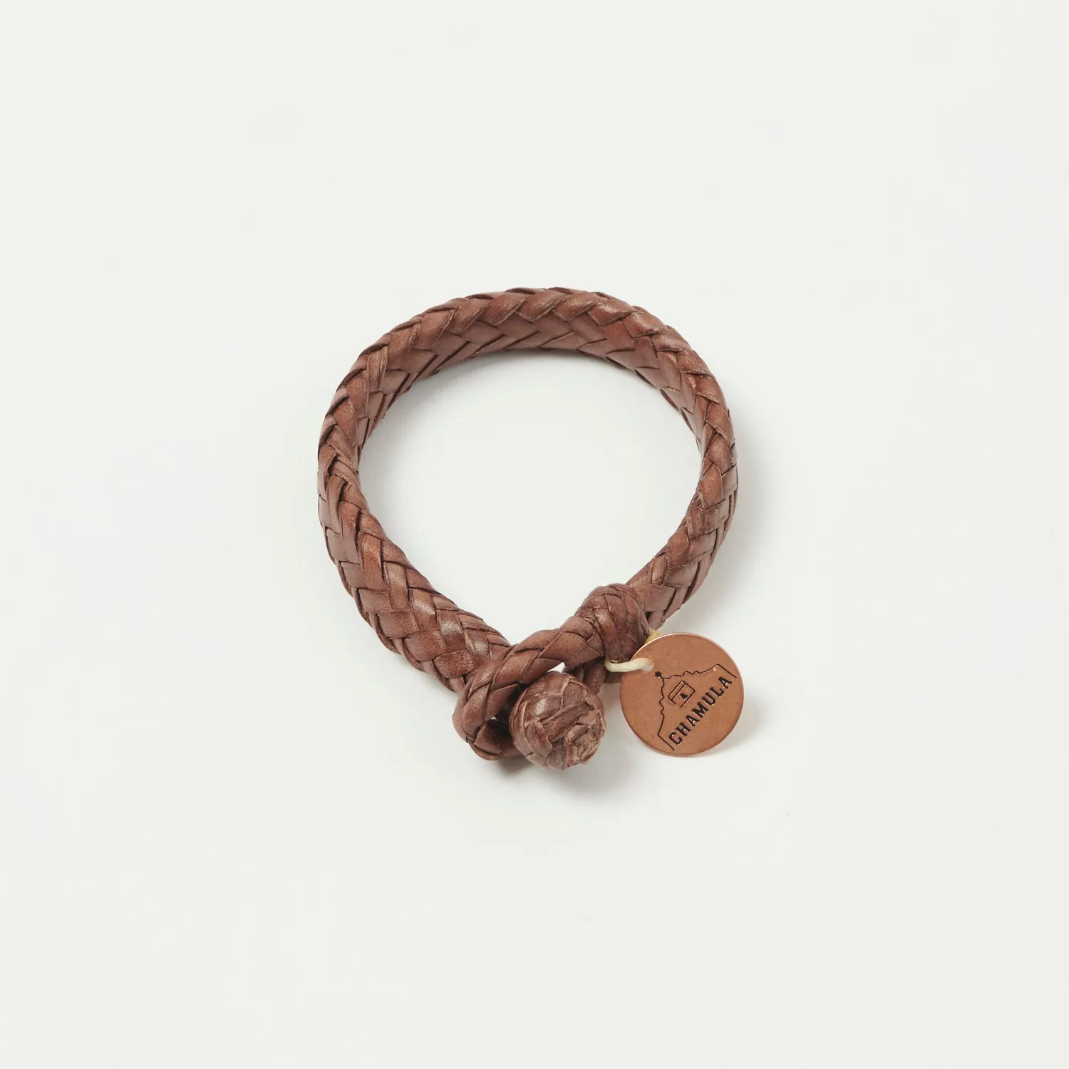 Chamula Flat Wide Woven Leather Bracelet - Brown sold by Son of a Stag