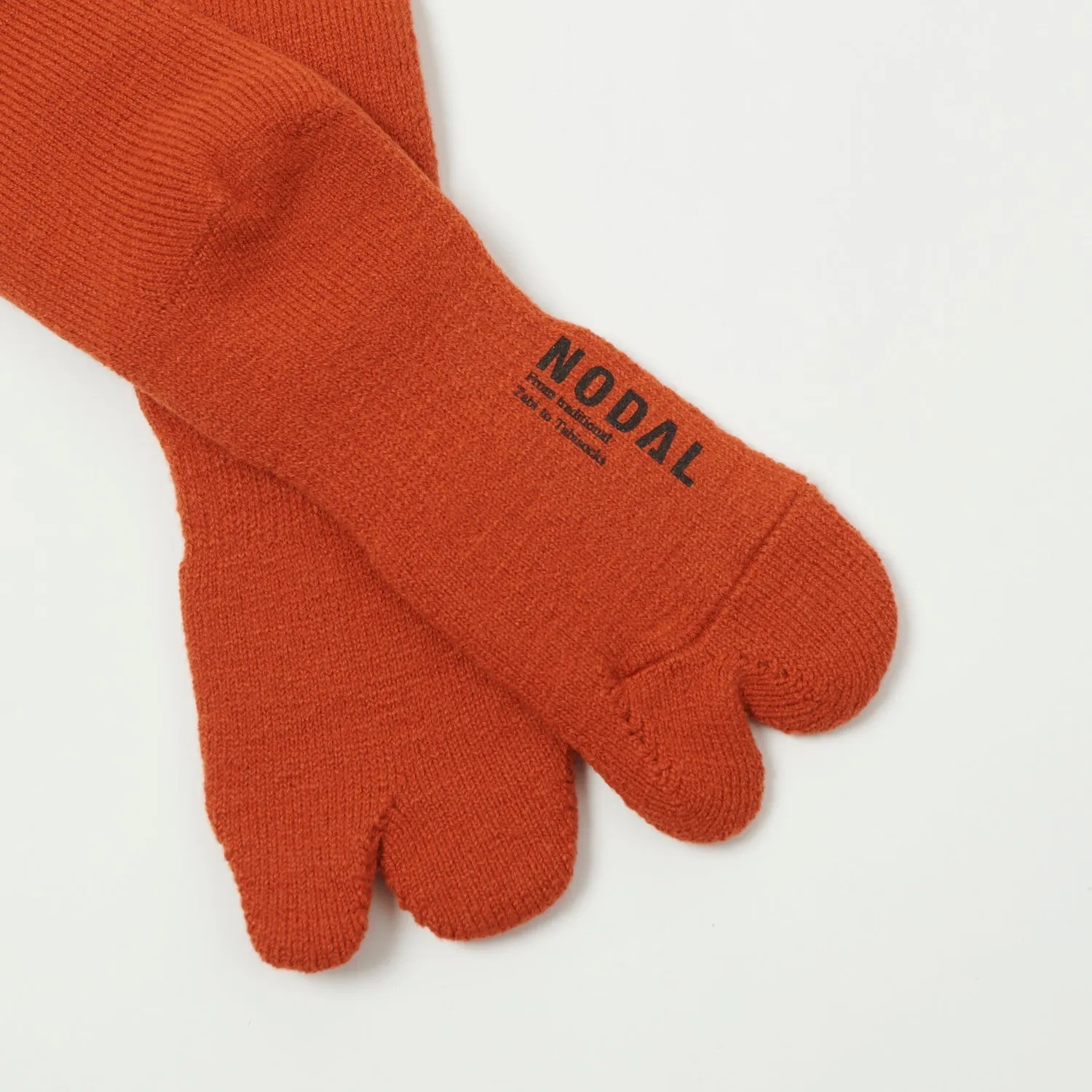 Nodal Brushed Pile Tabi Sock - Orange sold by Son of a Stag product image thumbnail 2