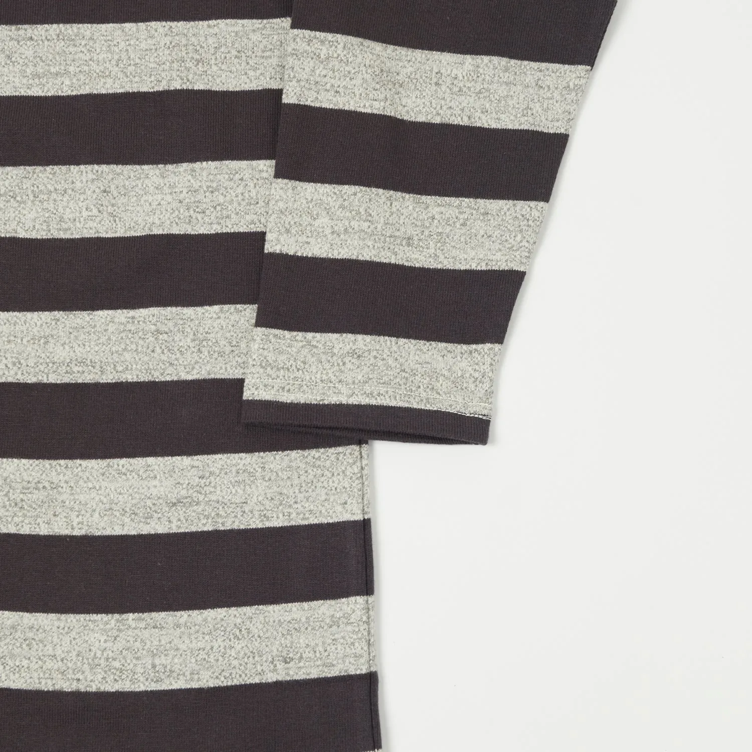 Warehouse & Co 4051 Duck Digger 3/4 Sleeve Stripe T-Shirt - Black/Heather Grey sold by Son of a Stag product image thumbnail 3