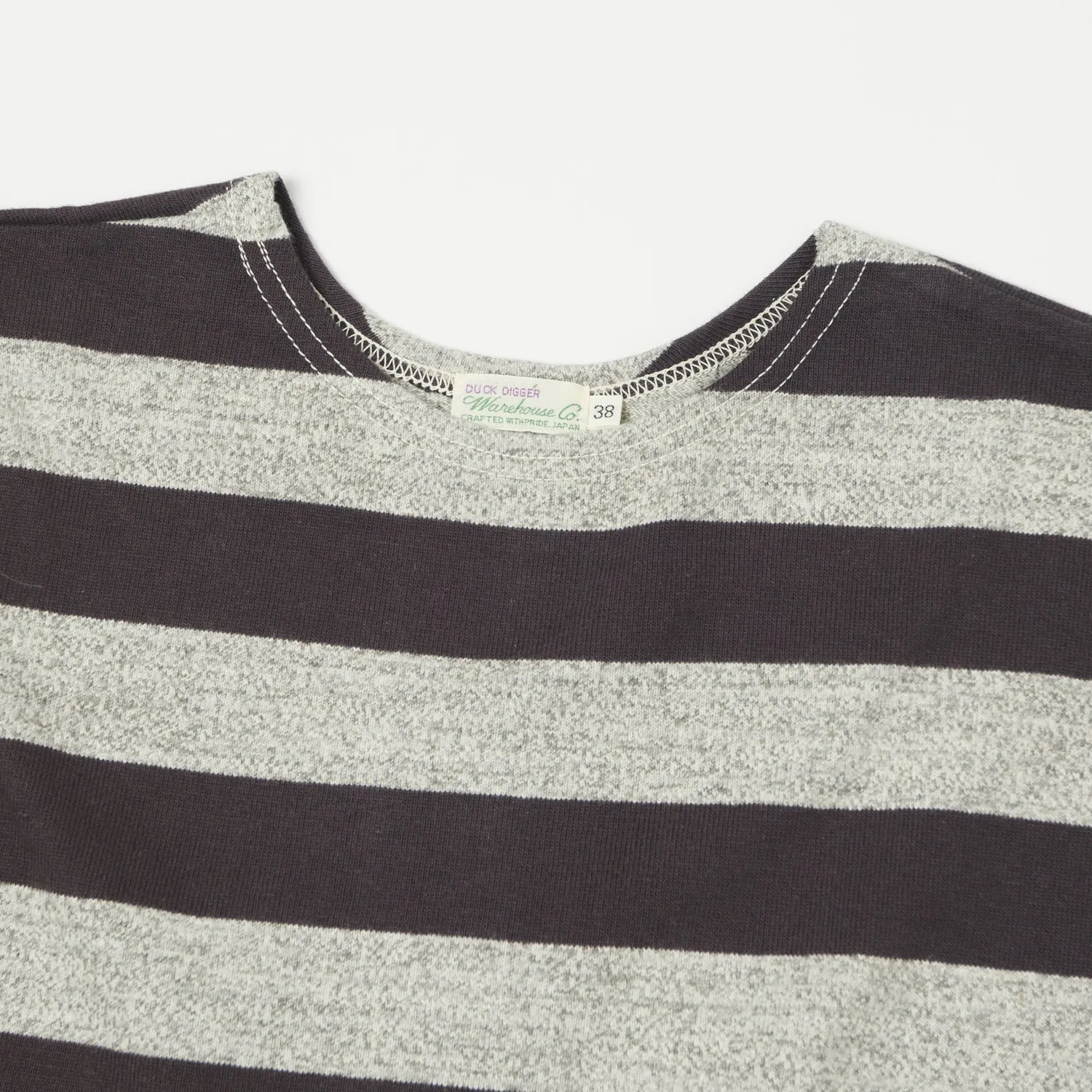 Warehouse & Co 4051 Duck Digger 3/4 Sleeve Stripe T-Shirt - Black/Heather Grey sold by Son of a Stag product image thumbnail 2