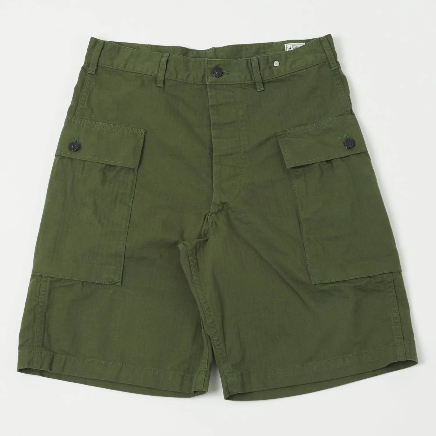 orSlow U.S. Army Two Pocket Cargo Short - Olive Green sold by Son of a Stag
